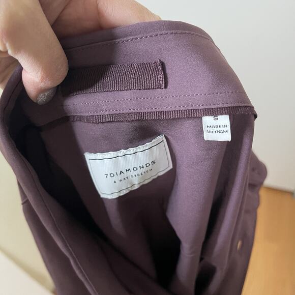 NEW 7 Diamonds 4 way stretch long sleeve button down men shirt purple Small - Picture 7 of 7